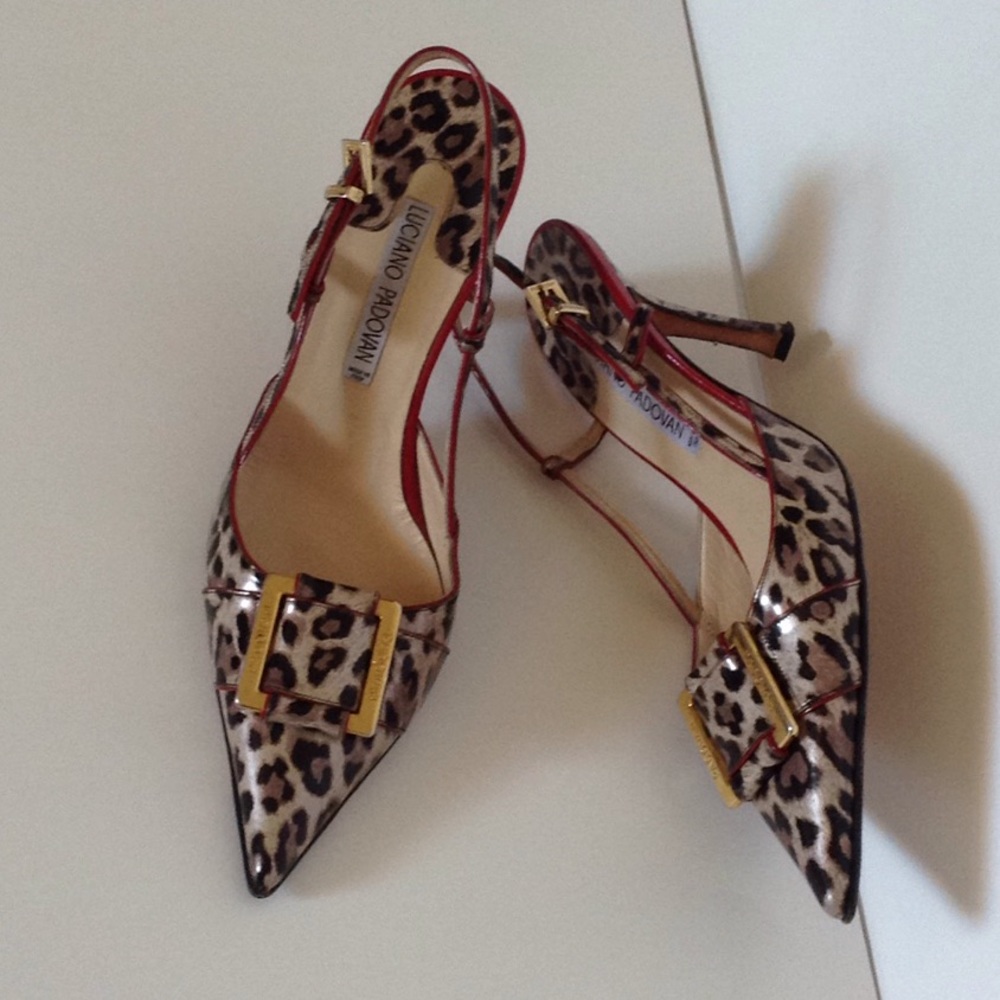 PADOVAN ITALY ANIMAL PRINT LEATHER PUMPS SZ 38